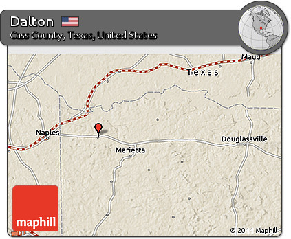 Shaded Relief 3D Map of Dalton