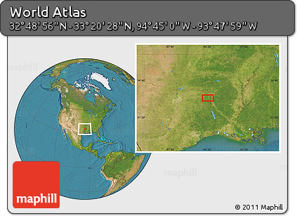 Satellite Location Map of the Area around 33° 4' 42" N, 94° 16' 30" W