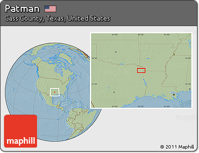 Savanna Style Location Map of Patman, hill shading
