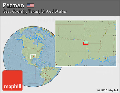 Savanna Style Location Map of Patman, hill shading