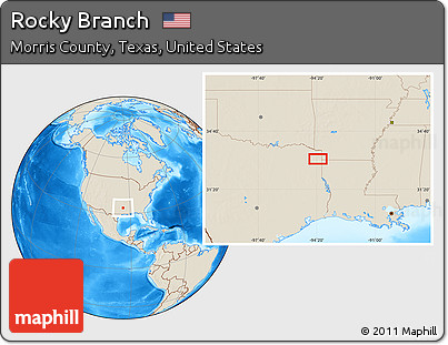 Shaded Relief Location Map of Rocky Branch