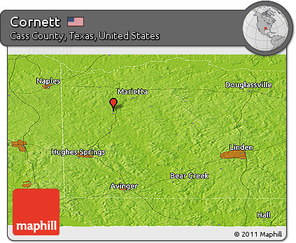 Physical Panoramic Map of Cornett