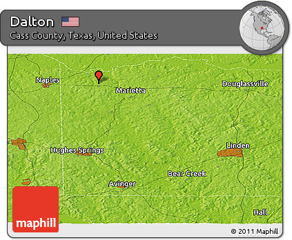 Physical Panoramic Map of Dalton