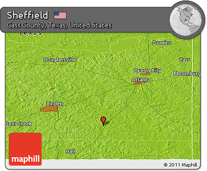 Physical Panoramic Map of Sheffield