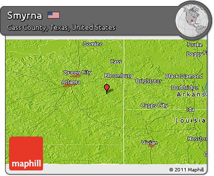 Physical Panoramic Map of Smyrna