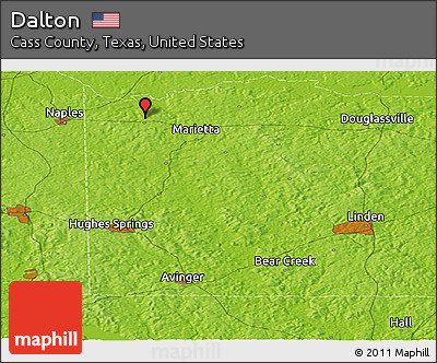 Physical Panoramic Map of Dalton
