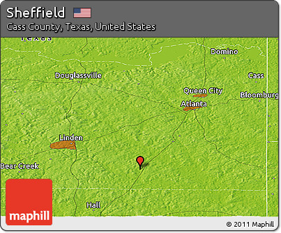 Physical Panoramic Map of Sheffield