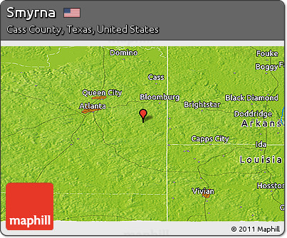 Physical Panoramic Map of Smyrna