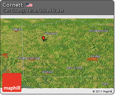 Satellite Panoramic Map of Cornett