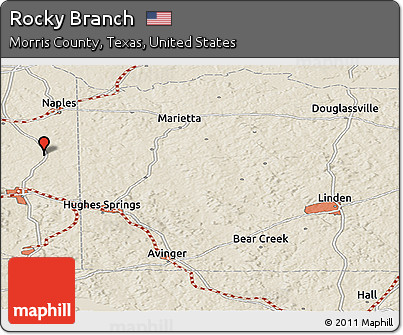 Shaded Relief Panoramic Map of Rocky Branch