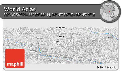 Physical Panoramic Map of the Area around 33° 4' 42" N, 95° 16' 30" E