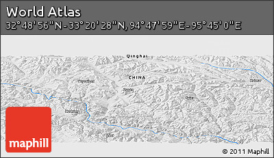 Physical Panoramic Map of the Area around 33° 4' 42" N, 95° 16' 30" E