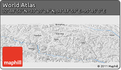 Physical Panoramic Map of the Area around 33° 4' 42" N, 95° 16' 30" E