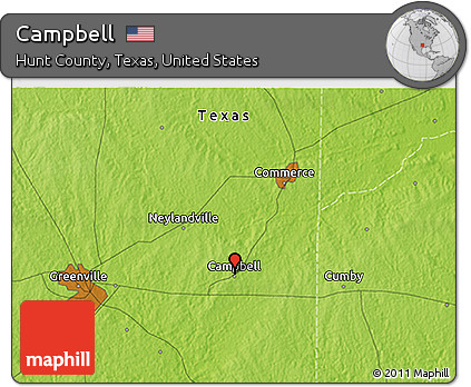 Physical 3D Map of Campbell