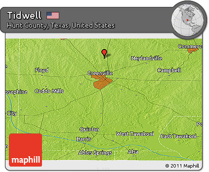 Physical Panoramic Map of Tidwell