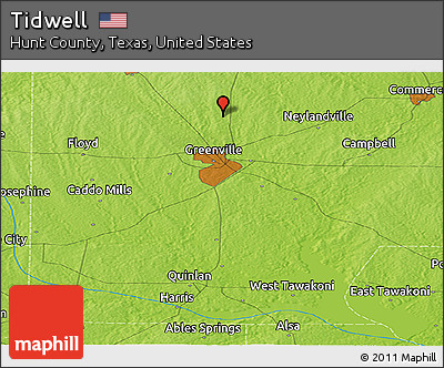 Physical Panoramic Map of Tidwell