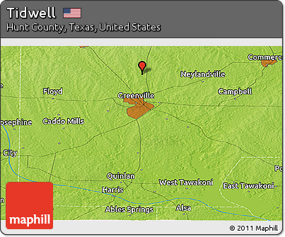 Physical Panoramic Map of Tidwell