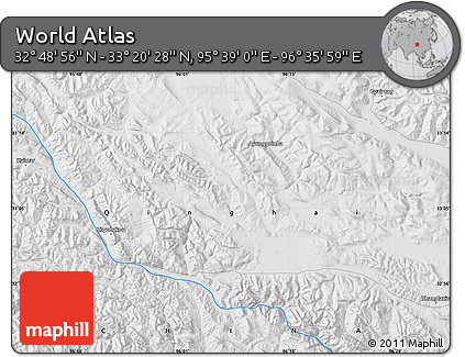 Physical Map of the Area around 33° 4' 42" N, 96° 7' 30" E