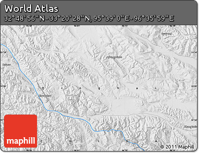 Physical Map of the Area around 33° 4' 42" N, 96° 7' 30" E