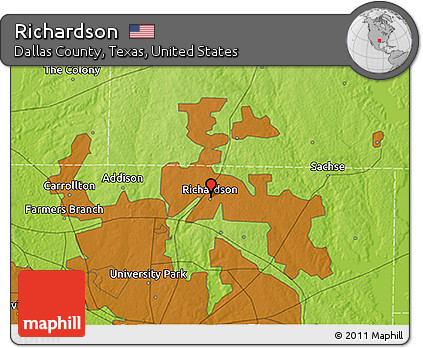 Physical 3D Map of Richardson