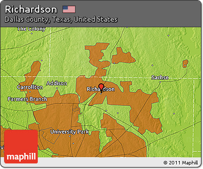 Physical 3D Map of Richardson