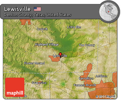 Satellite 3D Map of Lewisville