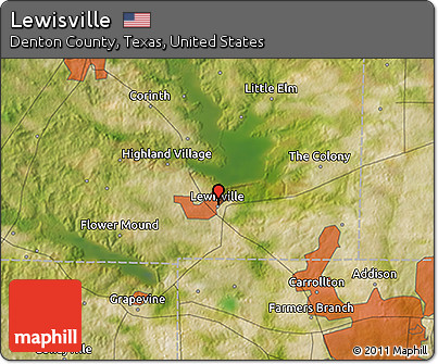 Satellite 3D Map of Lewisville