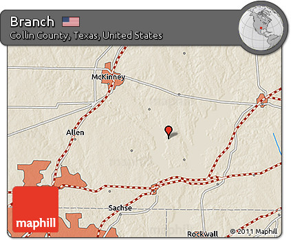Shaded Relief 3D Map of Branch