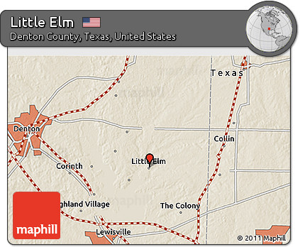 Shaded Relief 3D Map of Little Elm