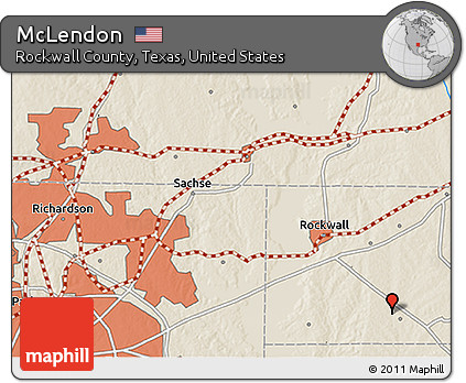Shaded Relief 3D Map of McLendon