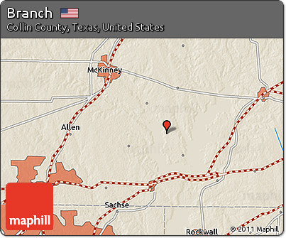 Shaded Relief 3D Map of Branch