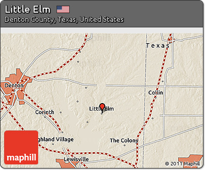 Shaded Relief 3D Map of Little Elm