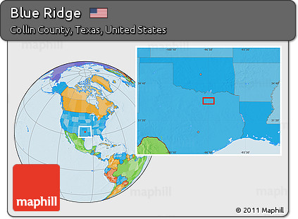 Political Location Map of Blue Ridge