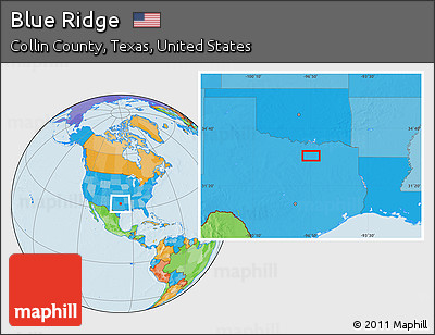 Political Location Map of Blue Ridge