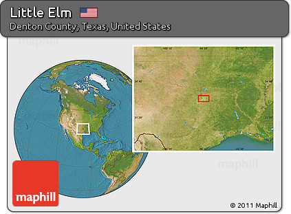 Satellite Location Map of Little Elm