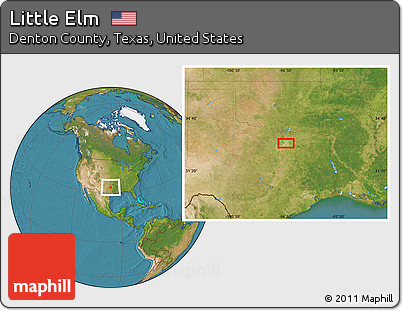 Satellite Location Map of Little Elm