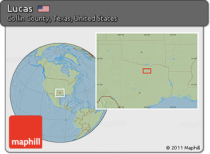 Savanna Style Location Map of Lucas, hill shading