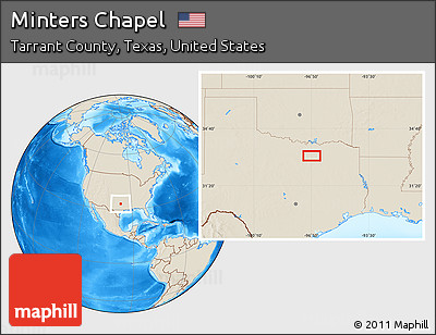 Shaded Relief Location Map of Minters Chapel