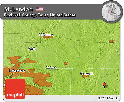 Physical Panoramic Map of McLendon
