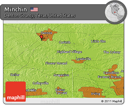 Physical Panoramic Map of Minchin
