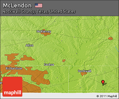 Physical Panoramic Map of McLendon
