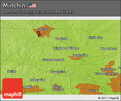 Physical Panoramic Map of Minchin