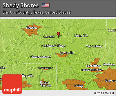 Physical Panoramic Map of Shady Shores