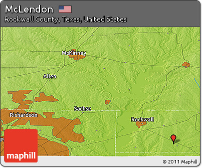 Physical Panoramic Map of McLendon