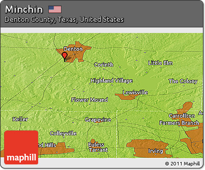 Physical Panoramic Map of Minchin
