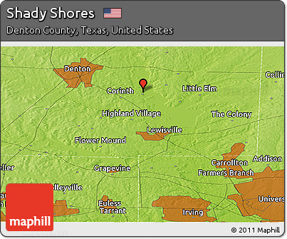 Physical Panoramic Map of Shady Shores