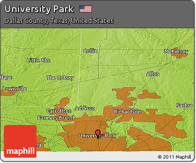 Physical Panoramic Map of University Park