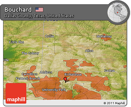 Satellite Panoramic Map of Bouchard