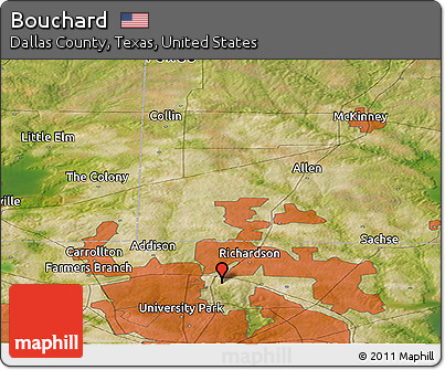 Satellite Panoramic Map of Bouchard