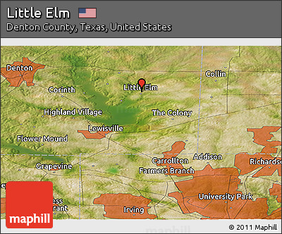Satellite Panoramic Map of Little Elm